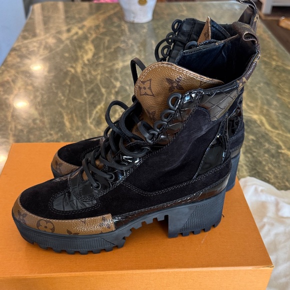 Louis Vuitton Suede and Monogram Women's Boots - Picture 9 of 11